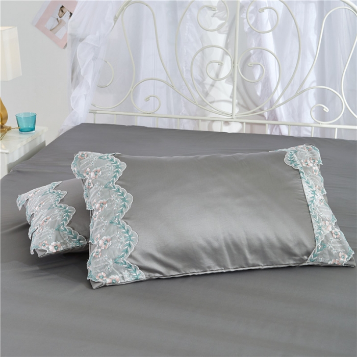 91家纺网 家纺一手货源 找家纺 绒世界 双面水洗真丝丝印良品SILKINLP系列四件套 烟灰