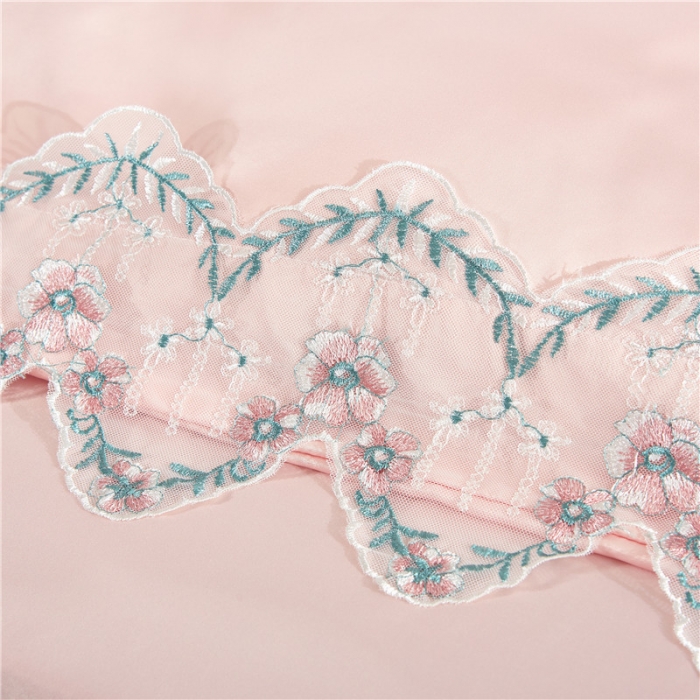 91家纺网 家纺一手货源 找家纺 欧冠 双面水洗真丝丝印良品SILKINLP系列四件套 玉色