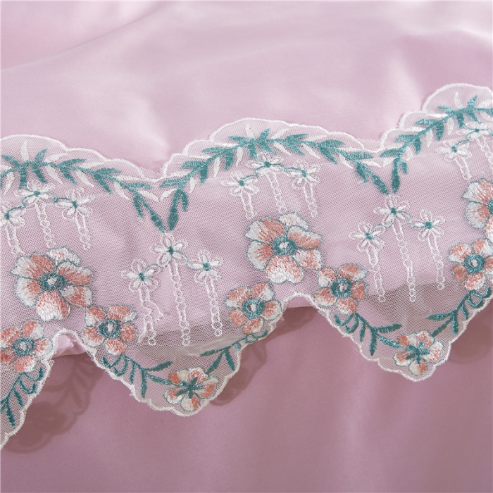 91家纺网 家纺一手货源 找家纺 欧冠 双面水洗真丝丝印良品SILKINLP系列四件套 紫色