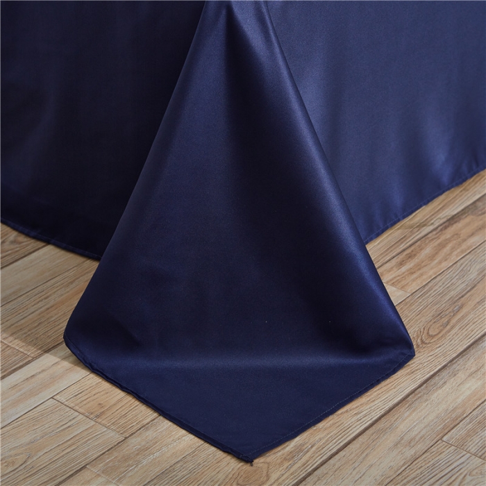 91家纺网 家纺一手货源 找家纺 绒世界 2019新款水洗绣花真丝四件套甜蜜的爱系列 宝蓝