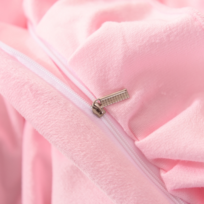 91家纺网 家纺一手货源 找家纺 绒世界 秋冬绒款花边款和毛巾绣四件套床单款 毛巾绣-粉色