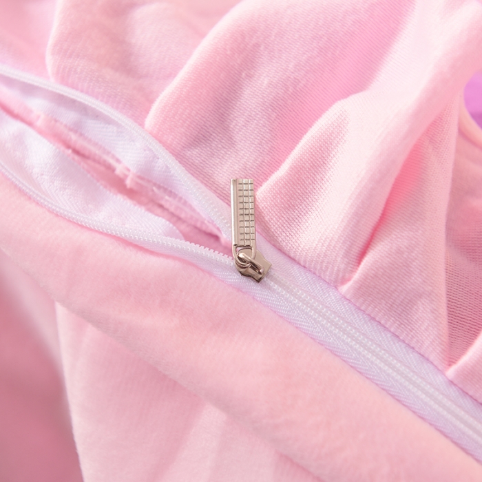 91家纺网 家纺一手货源 找家纺 绒世界 秋冬绒款花边款和毛巾绣四件套床单款 毛巾绣-紫粉