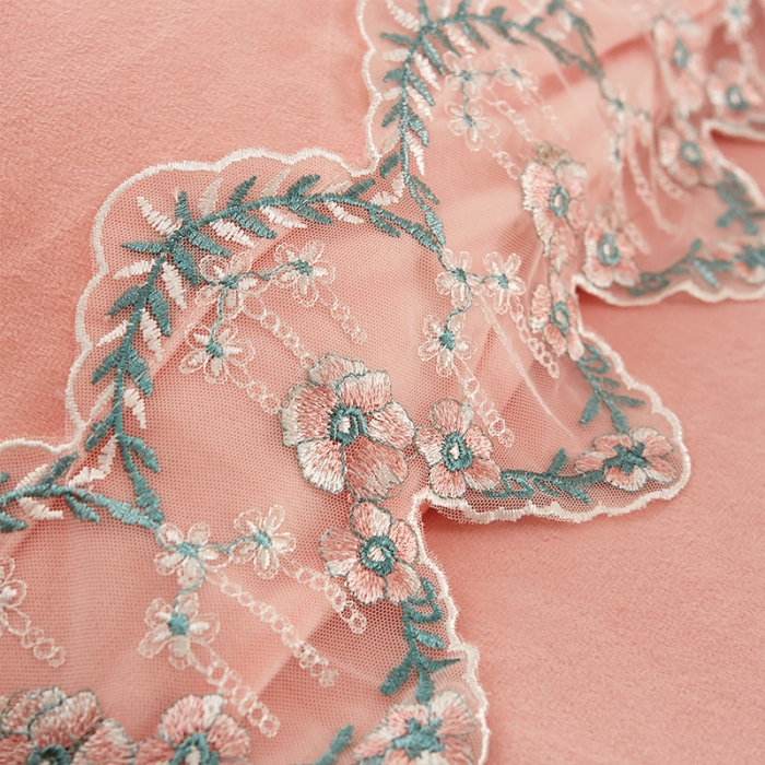 91家纺网 家纺一手货源 找家纺 绒世界 秋冬绒款花边款和毛巾绣四件套床裙款 花边款-玉色