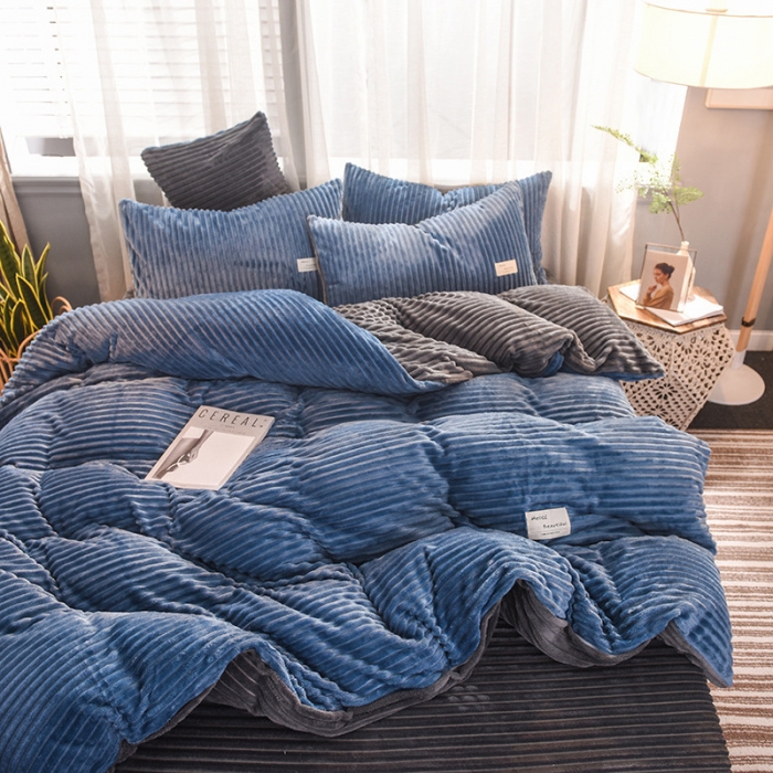 91家纺网 家纺一手货源 找家纺 （总）欧冠 2019秋冬魔法绒暖绒系列四件套床单款