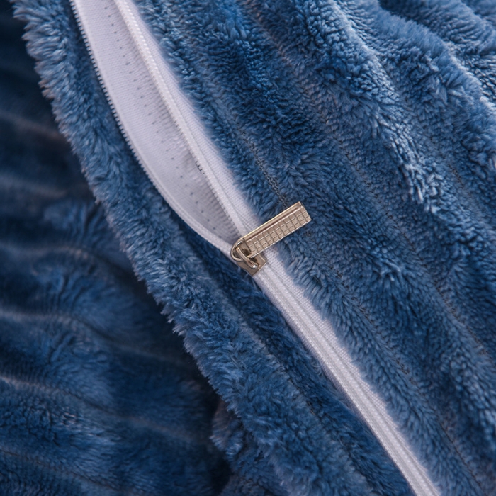 91家纺网 家纺一手货源 找家纺 欧冠 2019秋冬魔法绒暖绒系列四件套床单款 宝蓝