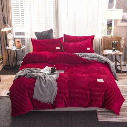 91家纺网 家纺一手货源 找家纺 欧冠 2019秋冬魔法绒暖绒系列四件套床单款 罗马假日