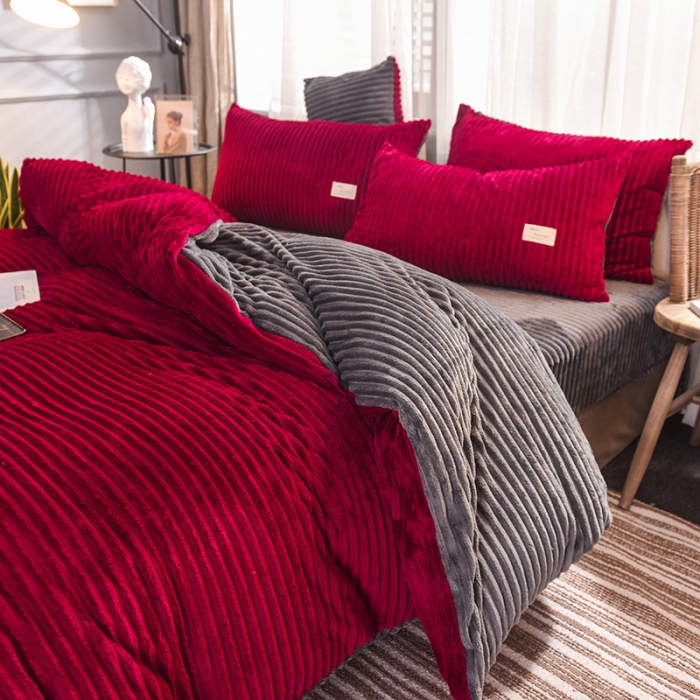 91家纺网 家纺一手货源 找家纺 欧冠 2019秋冬魔法绒暖绒系列四件套床单款 罗马假日