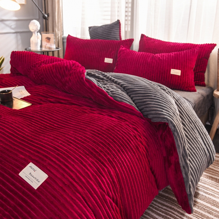 91家纺网 家纺一手货源 找家纺 欧冠 2019秋冬魔法绒暖绒系列四件套床单款 罗马假日