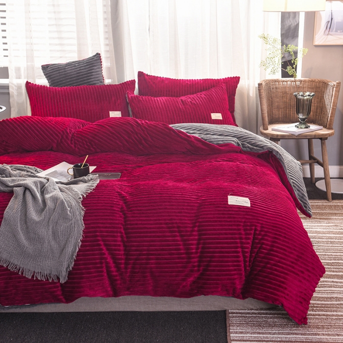 91家纺网 家纺一手货源 找家纺 欧冠 2019秋冬魔法绒暖绒系列四件套床单款 罗马假日