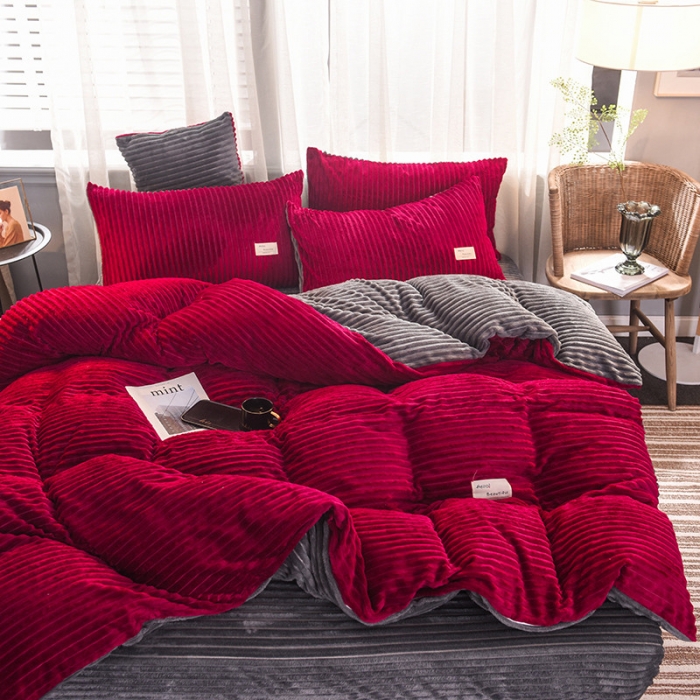 91家纺网 家纺一手货源 找家纺 欧冠 2019秋冬魔法绒暖绒系列四件套床单款 罗马假日