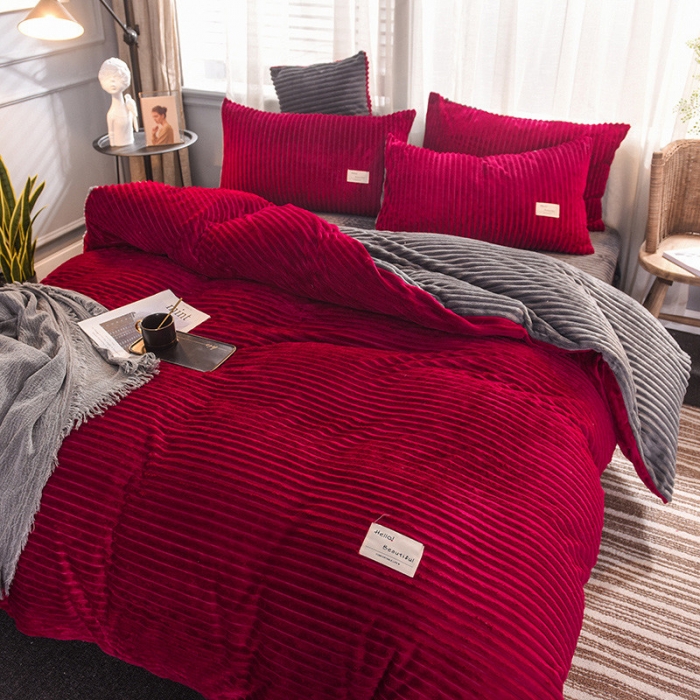 91家纺网 家纺一手货源 找家纺 欧冠 2019秋冬魔法绒暖绒系列四件套床单款 罗马假日