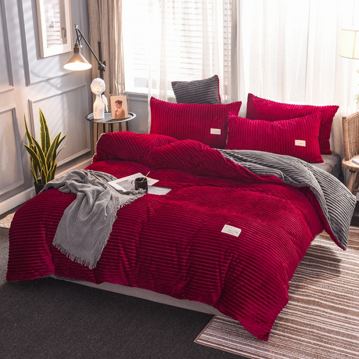 91家纺网 家纺一手货源 找家纺 欧冠 2019秋冬魔法绒暖绒系列四件套床单款 罗马假日