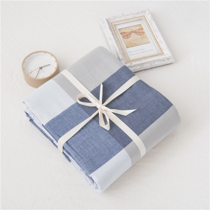 91家纺网 家纺一手货源 找家纺 玖弘家居 2018新款被套 蓝大格