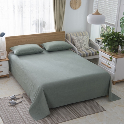 玖弘家居 2018新款床单 豆绿色