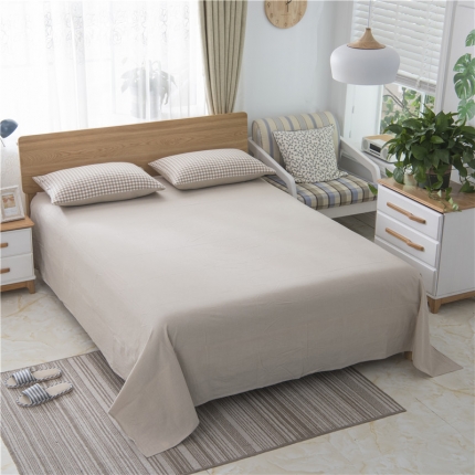 91家纺网 家纺一手货源 找家纺 玖弘家居 2018新款床单 卡其