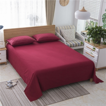 91家纺网 家纺一手货源 找家纺 玖弘家居 2018新款床单 深红色