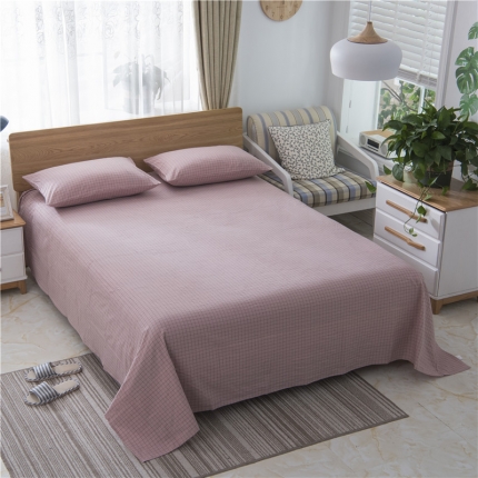 91家纺网 家纺一手货源 找家纺 玖弘家居 2018新款床单 小粉格