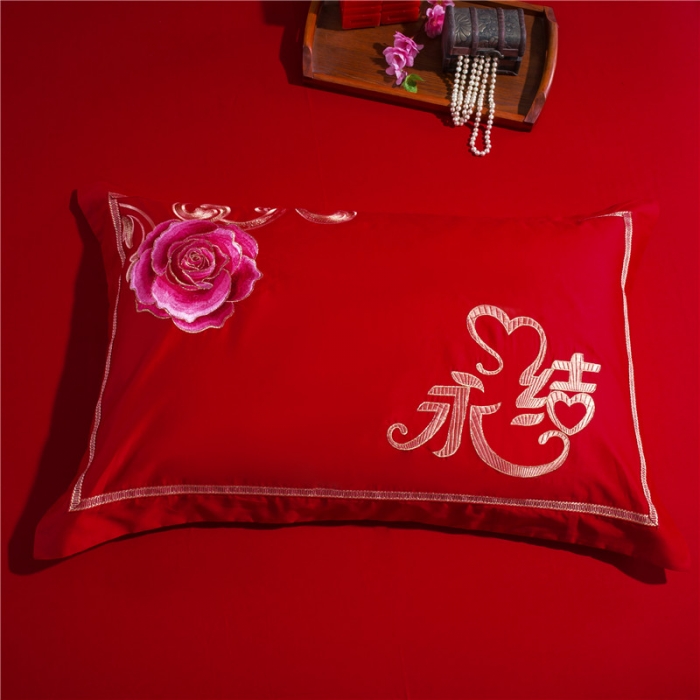 91家纺网 家纺一手货源 找家纺 千禧婚庆专供 2019新款喷气全棉婚庆四件套多件套 摩登婚礼