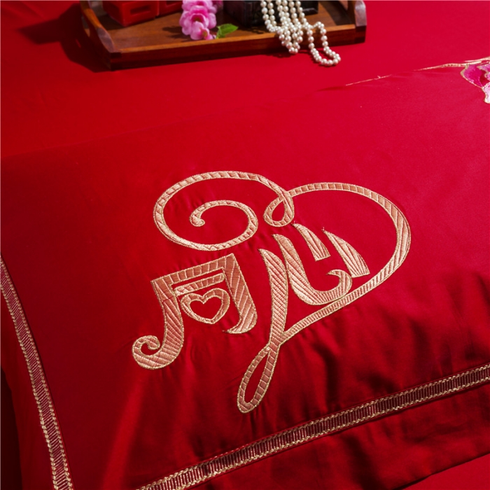 91家纺网 家纺一手货源 找家纺 千禧婚庆专供 2019新款喷气全棉婚庆四件套多件套 摩登婚礼