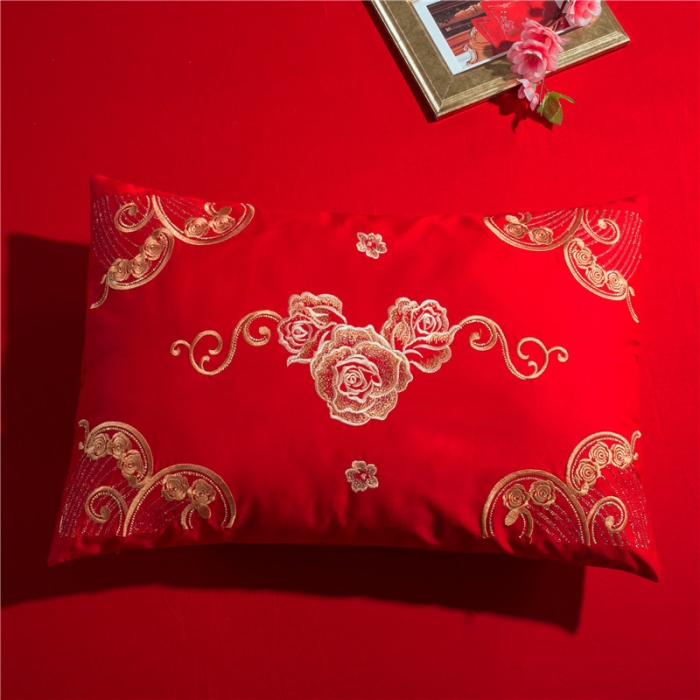 91家纺网 家纺一手货源 找家纺 千禧婚庆专供 2019新款喷气全棉婚庆四件套多件套 幸福牵手