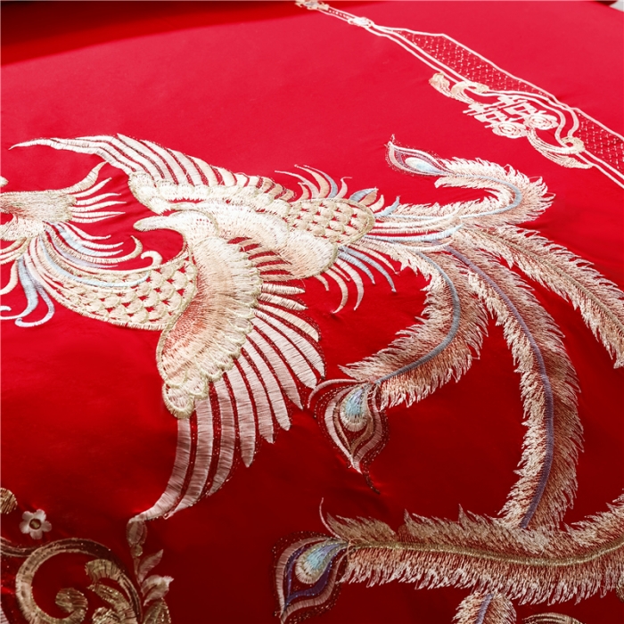 91家纺网 家纺一手货源 找家纺 千禧婚庆专供 2019新款喷气全棉婚庆四件套多件套 千禧龙凤