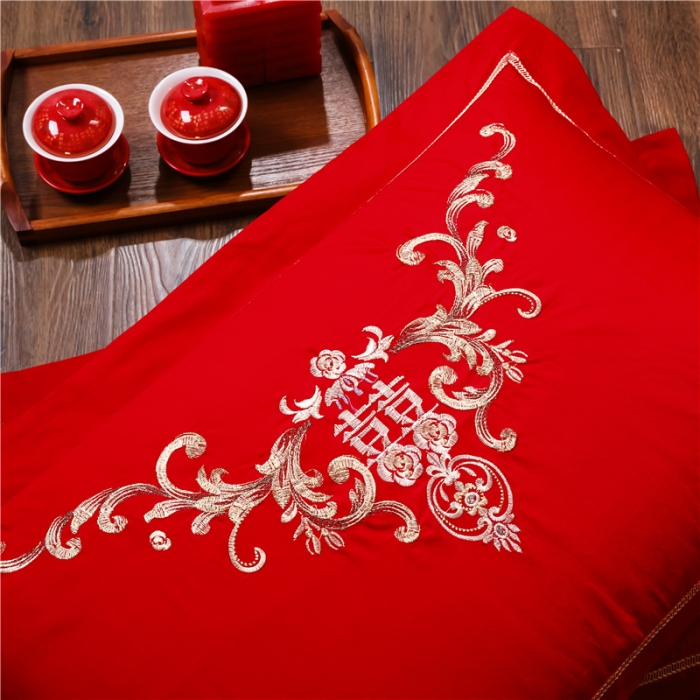 91家纺网 家纺一手货源 找家纺 千禧婚庆专供 2019新款喷气全棉婚庆四件套多件套 千禧龙凤