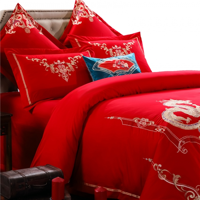 91家纺网 家纺一手货源 找家纺 千禧婚庆专供 2019新款喷气全棉婚庆四件套多件套 千禧龙凤