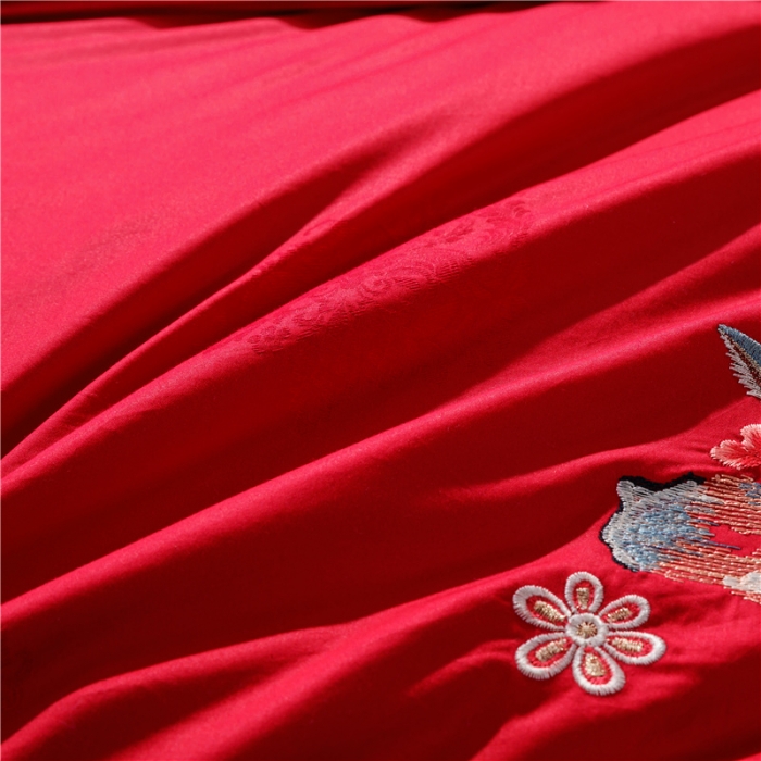 91家纺网 家纺一手货源 找家纺 （总）千禧婚庆专 供 长绒棉贡缎提花绣花婚庆四件套