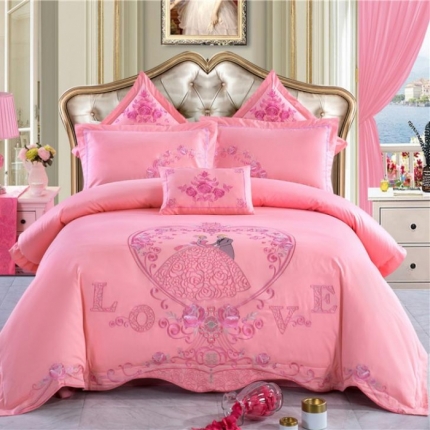 91家纺网 家纺一手货源 找家纺 （总）千禧婚庆专 供2018款喷气全棉婚庆四件套六件套多件套