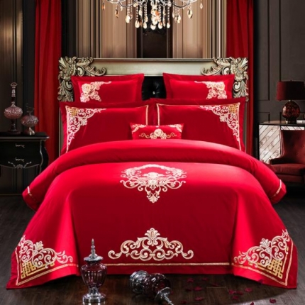 91家纺网 家纺一手货源 找家纺 （总）千禧婚庆专 供2018款喷气全棉婚庆四件套六件套多件套