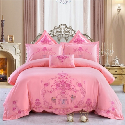 91家纺网 家纺一手货源 找家纺 （总）千禧婚庆专 供2018款喷气全棉婚庆四件套六件套多件套