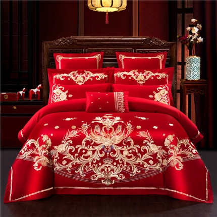 91家纺网 家纺一手货源 找家纺 （总2）千禧婚庆专供 2019喷气全棉婚庆四件套