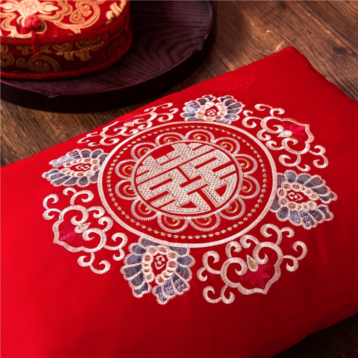 91家纺网 家纺一手货源 找家纺 千禧婚庆专供 2019喷气全棉婚庆四件套多件套 珠联璧合