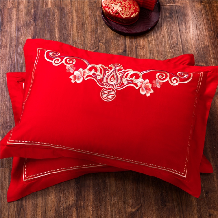 91家纺网 家纺一手货源 找家纺 千禧婚庆专供 2019喷气全棉婚庆四件套多件套 珠联璧合