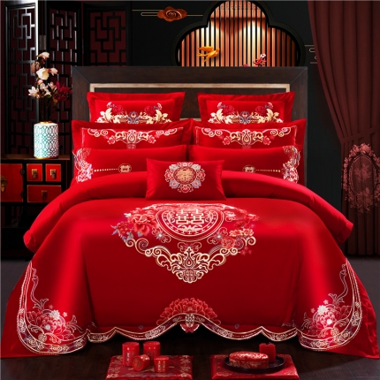 91家纺网 家纺一手货源 找家纺 （总2）千禧婚庆专供 2019喷气全棉婚庆四件套