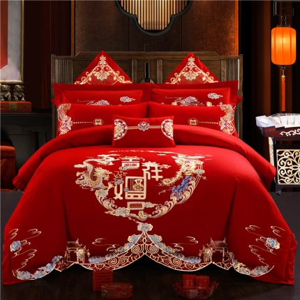 91家纺网 家纺一手货源 找家纺 （总3）千禧婚庆专供 2019喷气全棉婚庆四件套