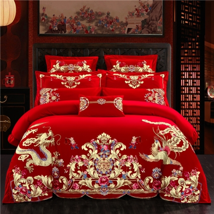 91家纺网 家纺一手货源 找家纺 （总3）千禧婚庆专供 2019喷气全棉婚庆四件套