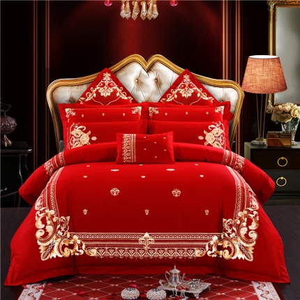 91家纺网 家纺一手货源 找家纺 （总3）千禧婚庆专供 2019喷气全棉婚庆四件套