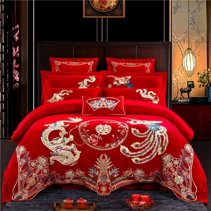 91家纺网 家纺一手货源 找家纺 （总）千禧家纺 2019新款长绒棉婚庆四件套