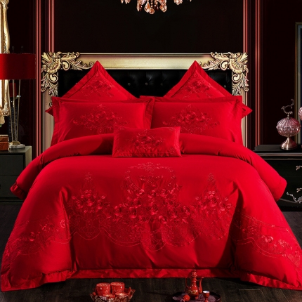 91家纺网 家纺一手货源 找家纺 （总）千禧家纺 2019新款长绒棉婚庆四件套