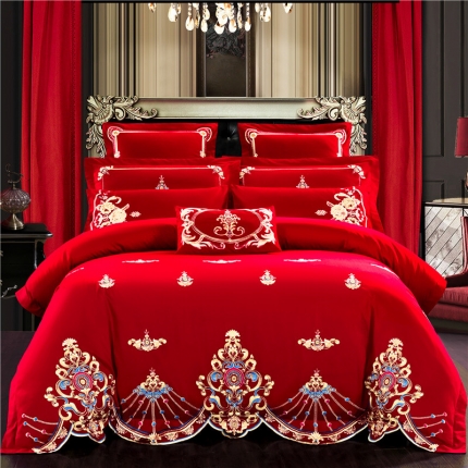 91家纺网 家纺一手货源 找家纺 （总）千禧家纺 2019新款长绒棉婚庆四件套