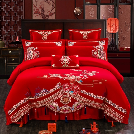 91家纺网 家纺一手货源 找家纺 （总4）千禧婚庆专 供 2019喷气全棉婚庆四件套