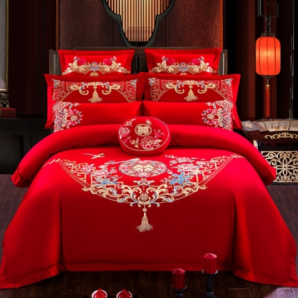 91家纺网 家纺一手货源 找家纺 （总4）千禧婚庆专 供 2019喷气全棉婚庆四件套