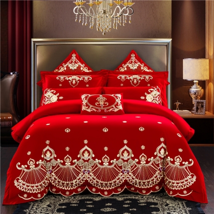 91家纺网 家纺一手货源 找家纺 （总4）千禧婚庆专 供 2019喷气全棉婚庆四件套