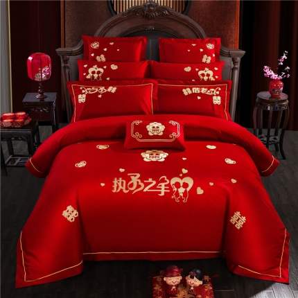 91家纺网 家纺一手货源 找家纺 （总4）千禧婚庆专 供 2019喷气全棉婚庆四件套