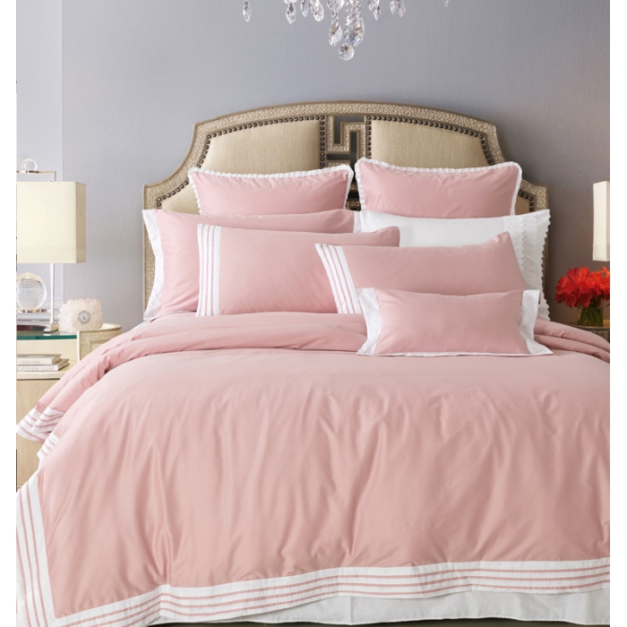 91家纺网 家纺一手货源 找家纺 宅家居  全棉四件套茉琳卡系列藕粉