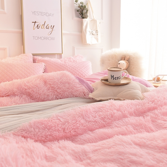 91家纺网 家纺一手货源 找家纺 （总）宅家居 2019新品韩式保暖法莱绒水晶绒水貂绒四件套