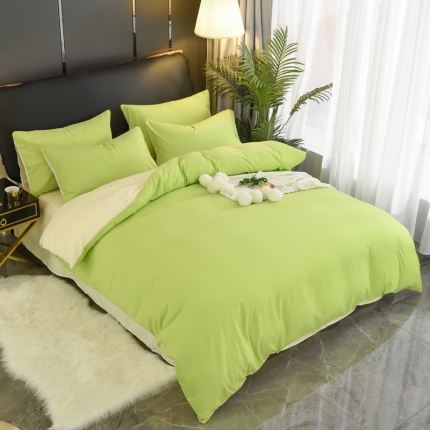 91家纺网 家纺一手货源 找家纺 （总）艾迪尚 2019新款纯色双拼四件套