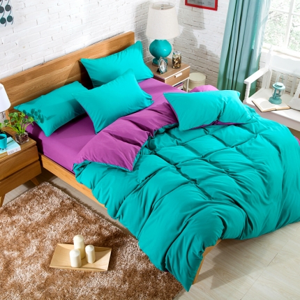 91家纺网 家纺一手货源 找家纺 （总）艾迪尚 2019新款纯色双拼四件套