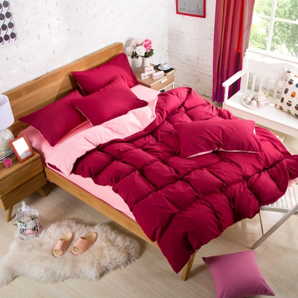 91家纺网 家纺一手货源 找家纺 （总）艾迪尚 2019新款纯色双拼四件套